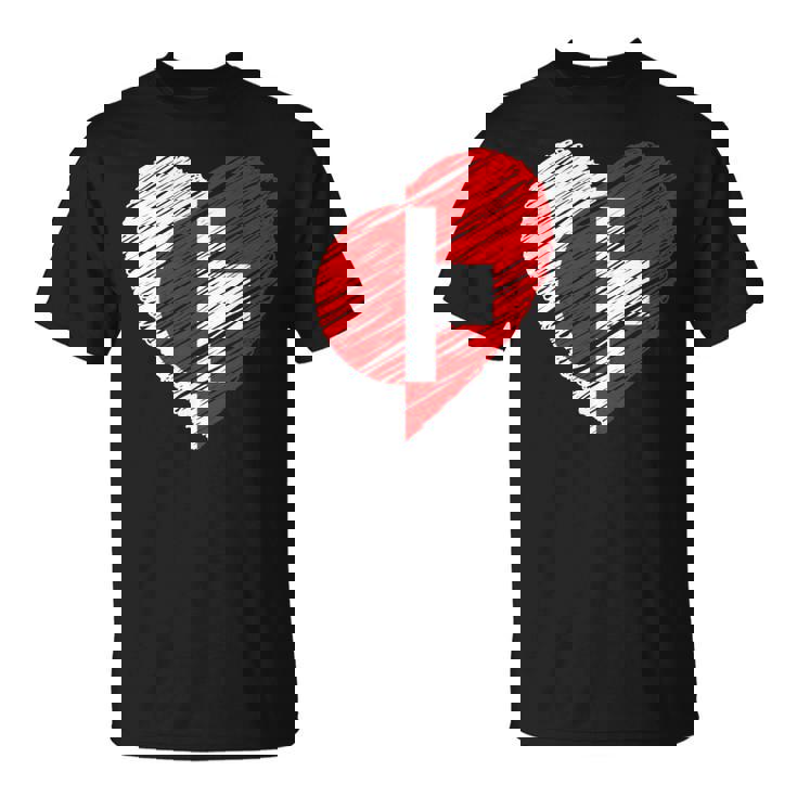 日本 スイス ハート 日本国旗 スイス国旗 ハート 長袖tシャツ Tシャツ