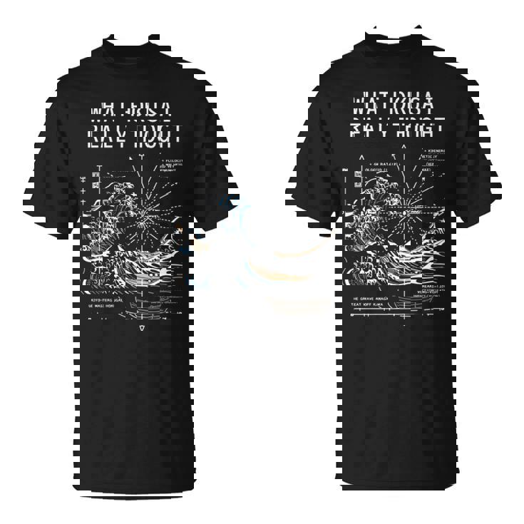 日本 大波動物理学 北斎 水 動き 数学 科学 長袖tシャツ Tシャツ