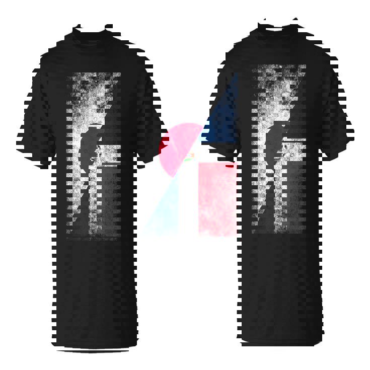 日本ドミニカ共和国の国旗 日本のドミニカ共和国 Tシャツ