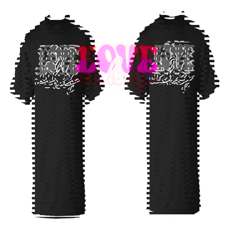 明るいピンク Loveibes ハート ネオンエナジー 長袖tシャツ Tシャツ