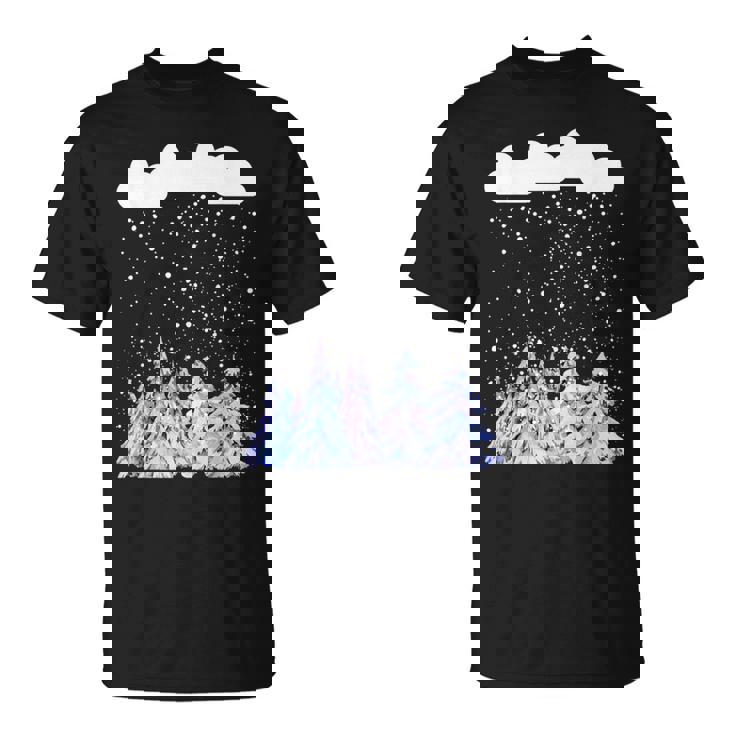 森 雪 新雪 落ちる 冬 ワンダーランド 雪 恋人 Tシャツ