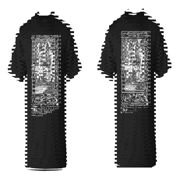 湖の女、エクスカリバー、オーブリー・ビアズリーのイラスト Tシャツ