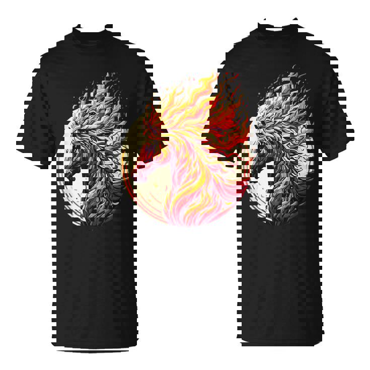 燃える 動物 馬 動物 クール 馬 火 炎 Tシャツ