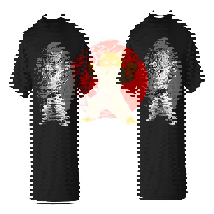 猫 空手 柔道 日本 日没 面白い 空手 猫 Tシャツ