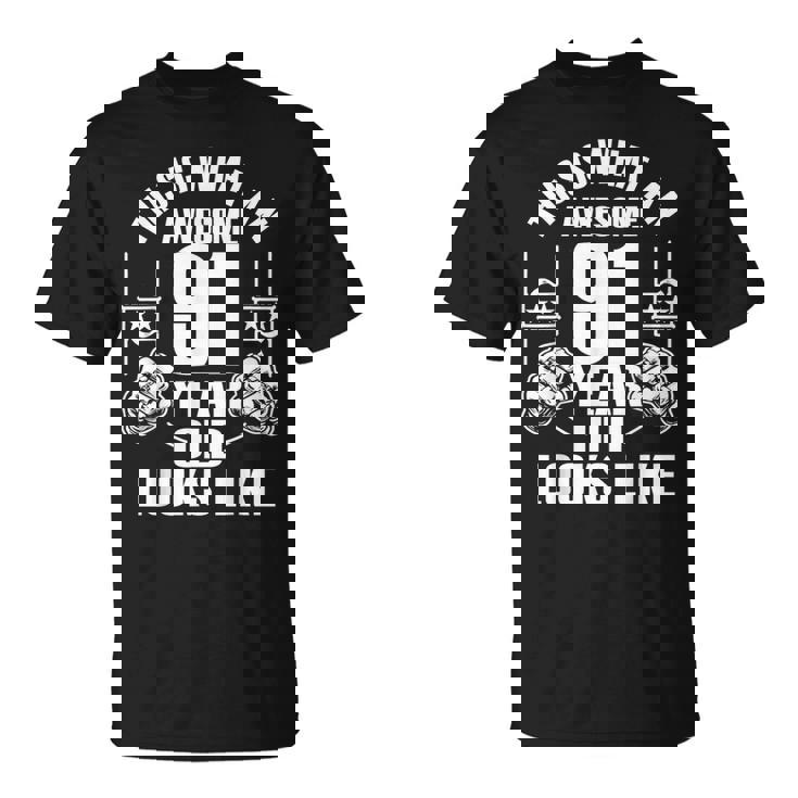 男性、女性、91歳の誕生日への91歳の誕生日プレゼント Tシャツ