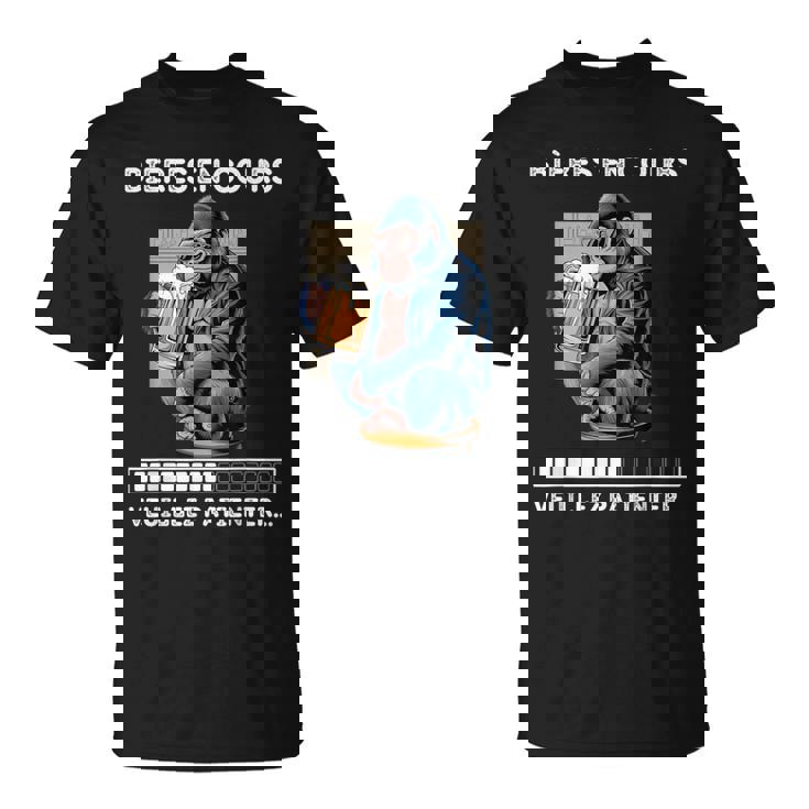 男性用ビール食前酒、ユーモア、男性、ゴリラへのギフトに。 Tシャツ