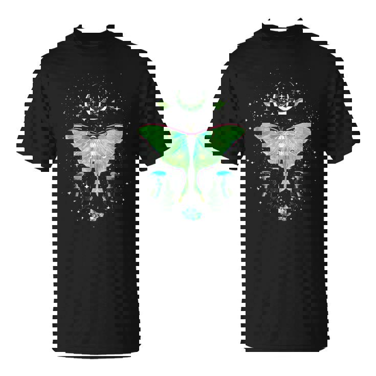 神秘的なゴシック ルナモス ムーンフェイズとキノコ Tシャツ
