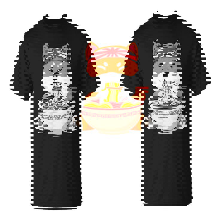 秋田芝犬ラーメンそばうどん丼アニメ漫画 Tシャツ