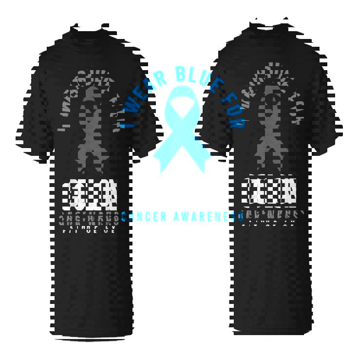 結腸直腸癌 I Wear Blue For Colon Cancer Awareness Tシャツ