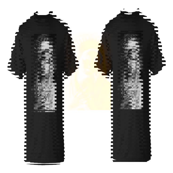 聖母マリア マリア カトリック絵画 長袖tシャツ Tシャツ