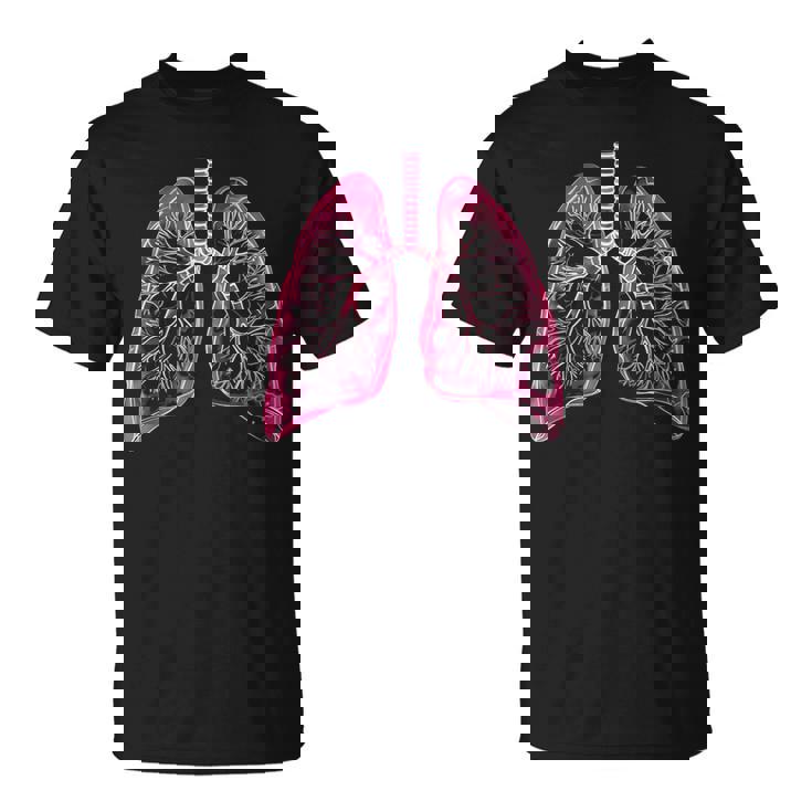 肺の解剖学的2d 医師と呼吸ファン向け Tシャツ