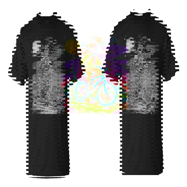 自転車デイホフマントリップ サイケデリックコミックスタイル ヒッピー Tシャツ
