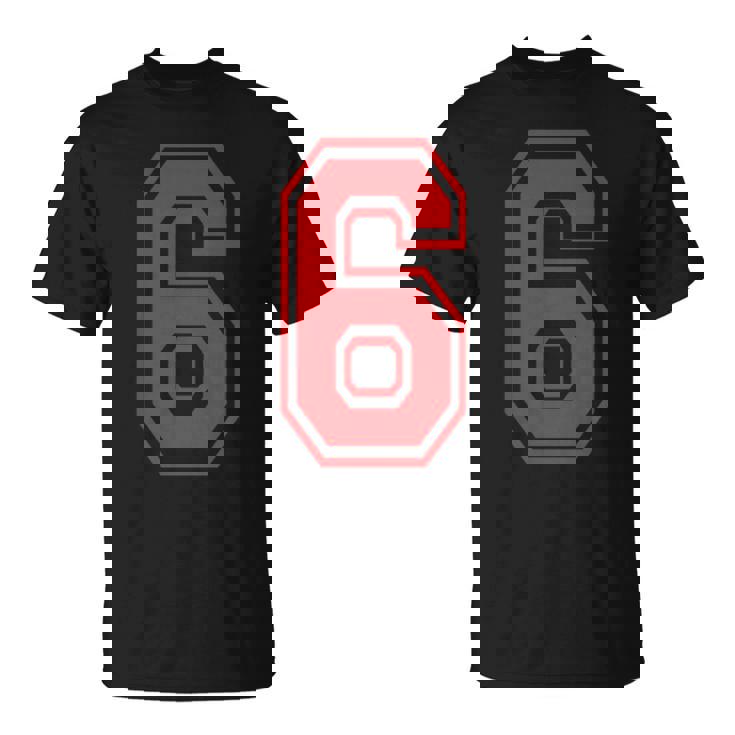 赤の6番スポーツスタイル。 Tシャツ