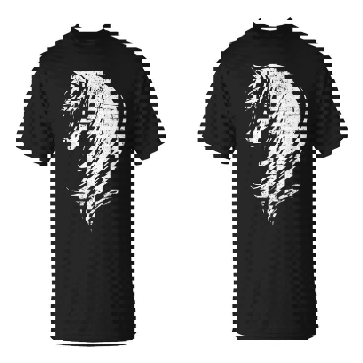 長い馬のたてがみを持つ美しい馬 Tシャツ