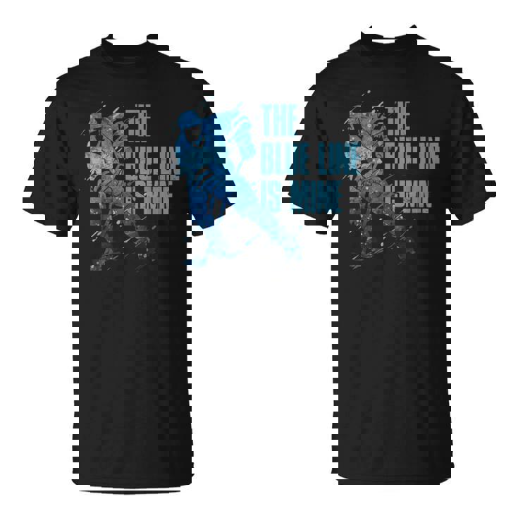 青い線は私のもの アイスホッケー Tシャツ