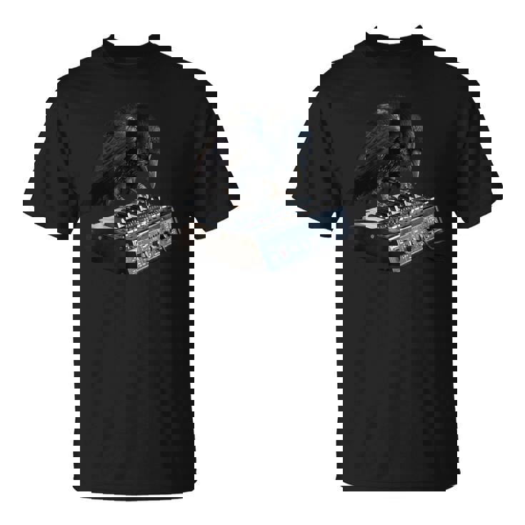 面白いtシャツ 鳥 カラス シンセサイザー メンズ グッズ おもしろ 面白い 服 ネタ バードウォッチング Tシャツ