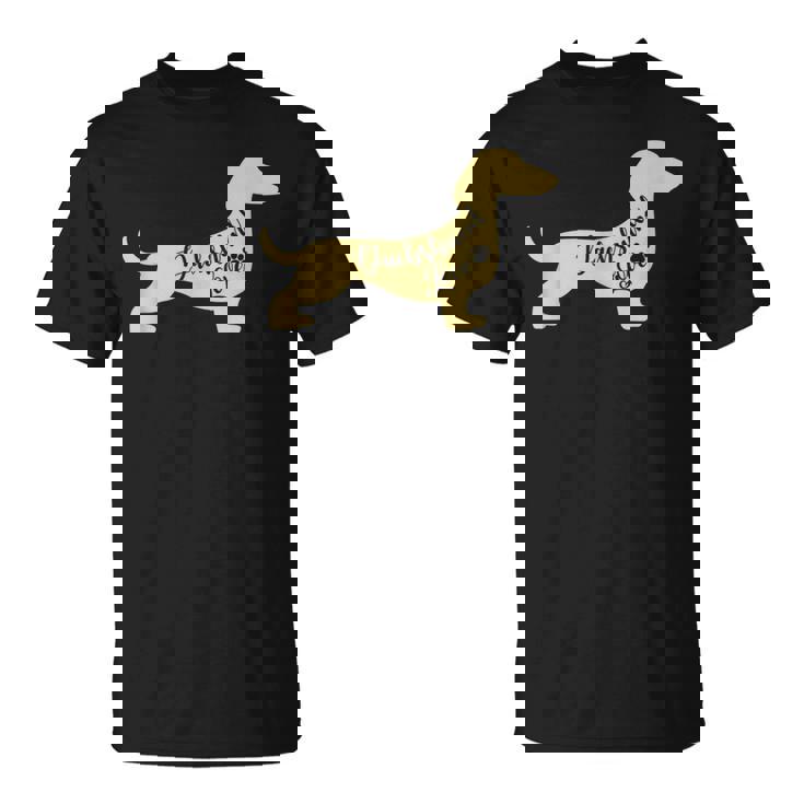 面白いダックスフント犬のデザイン ペット愛好家の足 Tシャツ