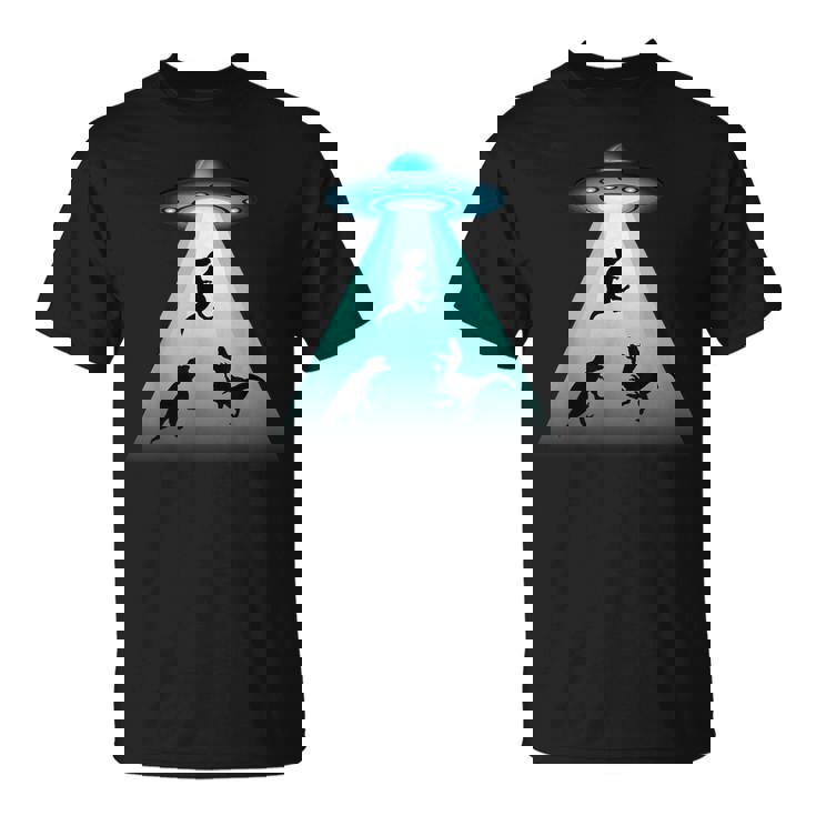 面白いヴィンテージエイリアン恐竜愛好家誘拐ギフト 大人キッズ Tシャツ