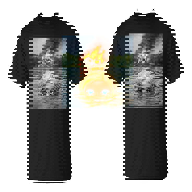 面白い人形の顔の服 ミーム 女性 男性 ヴィンテージ 水泳 Tシャツ