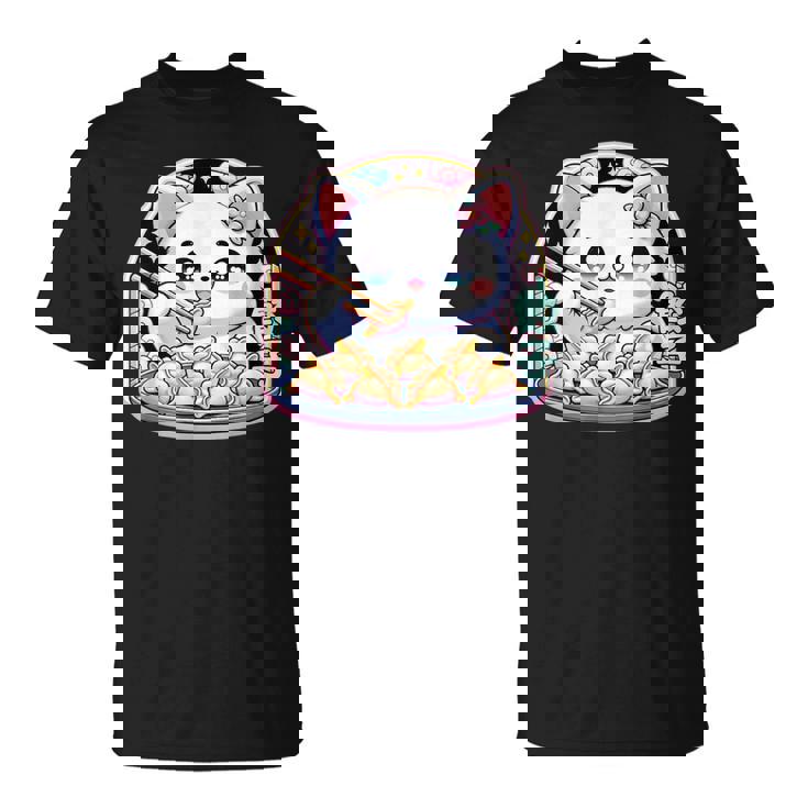 餃子、餃子を食べるカワイイ猫、餃子 Tシャツ