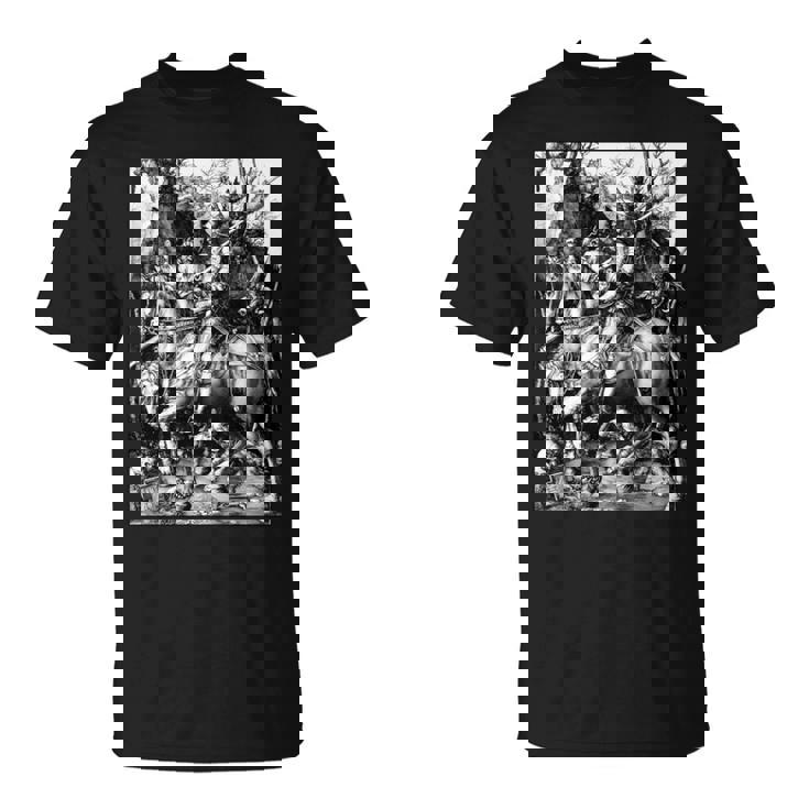 騎士と死と悪魔 アルブレヒト・デューラー1513 長袖tシャツ Tシャツ