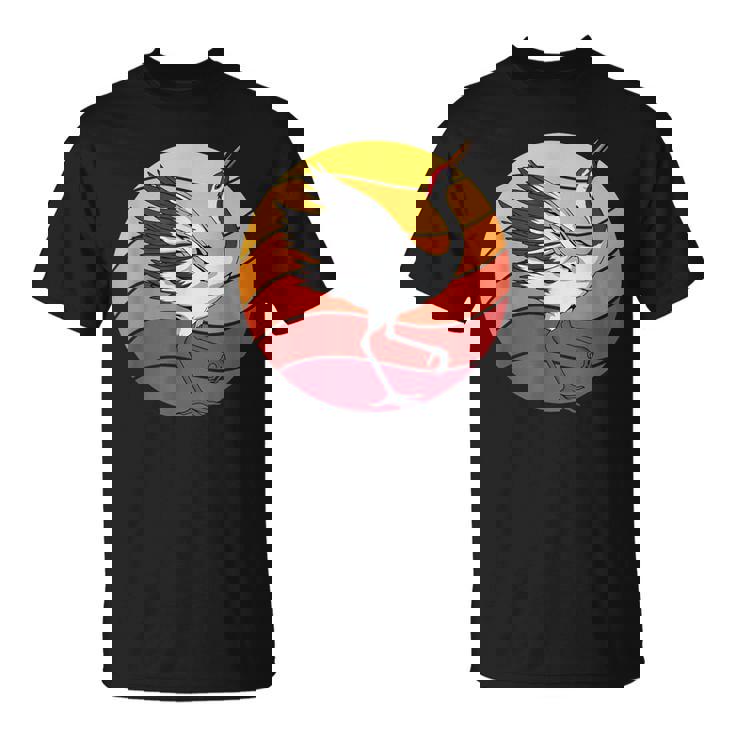 鶴 Crane Retrounset 鶴 Tシャツ