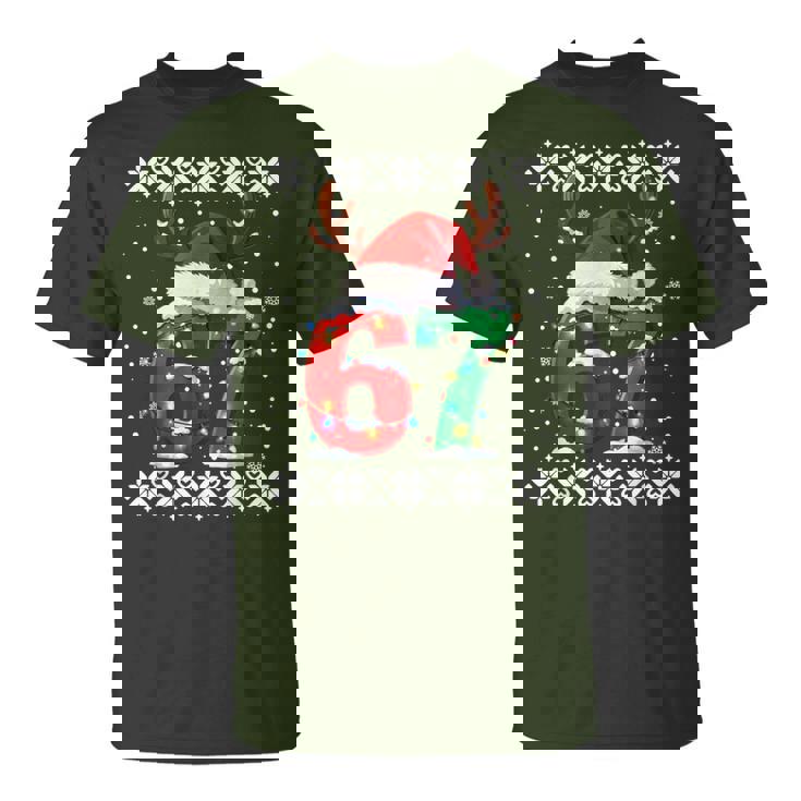 6 7 Couple Pajamas Six Seven Matching 67 Ugly Christmas T-Shirt