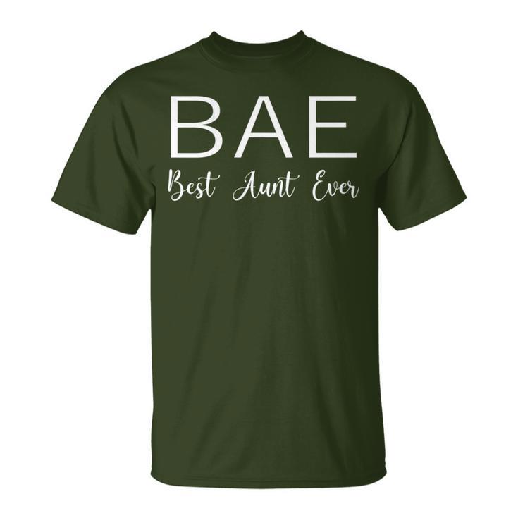 Bae Best Aunt Ever New Favorite Aunt Christmas Idea In Mangas Camiseta unisex