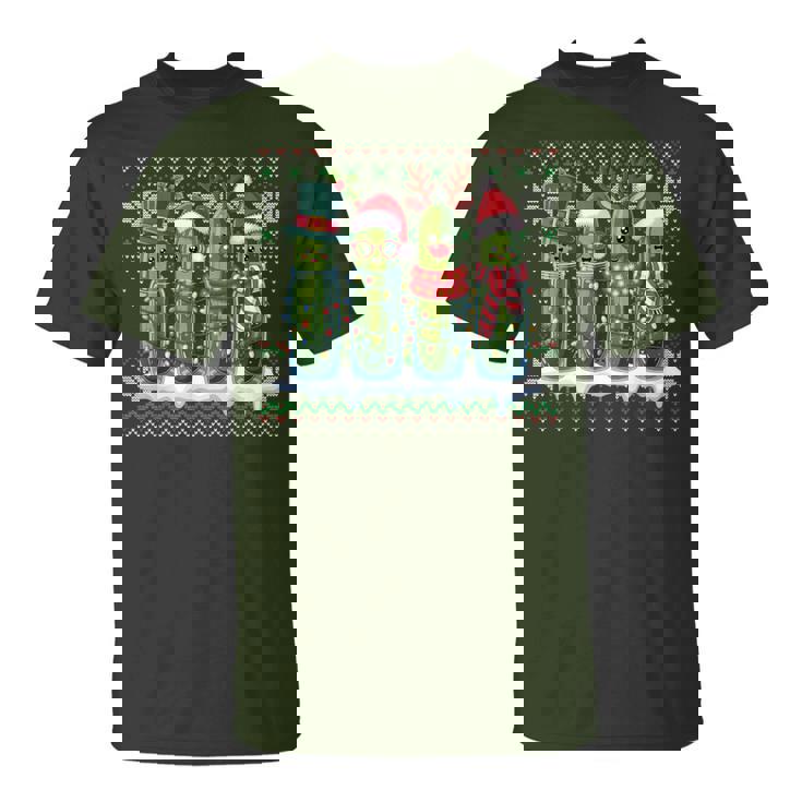 Pickles Christmas Lights Santa Hat Xmas Ugly Sweater T-Shirt