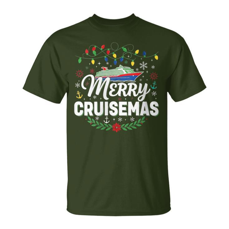 Merry Cruisemas Cruise Christmas Lights Nautical T-Shirt