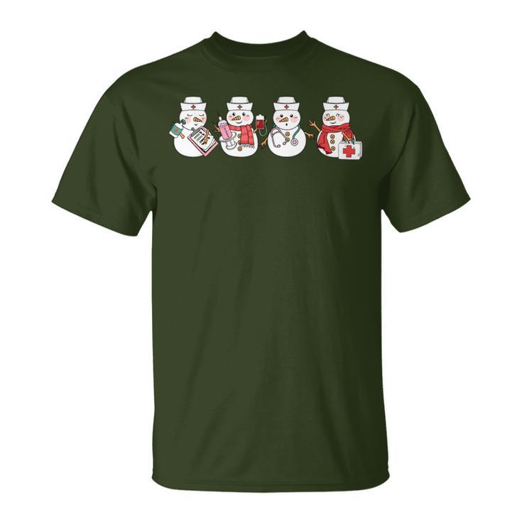 Nurse Snowman Squad Nursing Rn Registered Christmas T-Shirt