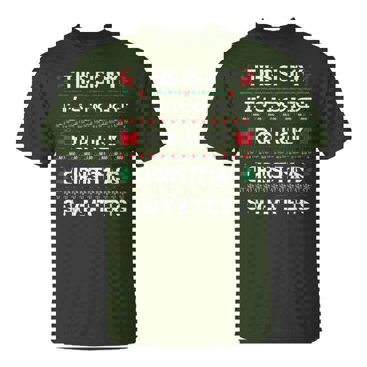 Retro Ugly Christmas Sweater Candy Cane Tree Vibes T-Shirt