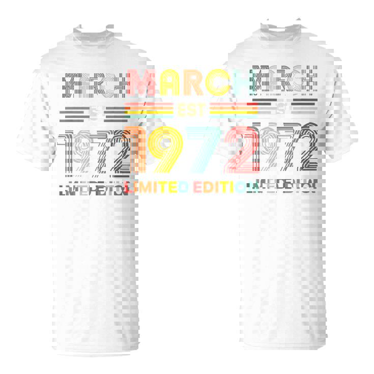 1972年3月日 誕生日 限定版 54歳 54歳 Tシャツ