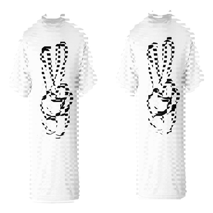 2本指 ピースサイン キュート ビクトリー ハンド ジェスチャー ピースシンボル Tシャツ