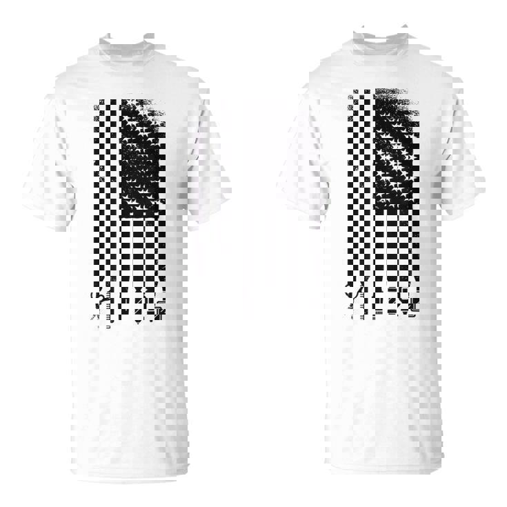 Awesome Barber Usa フラッグ 星 クール コーム ハサミ Tシャツ