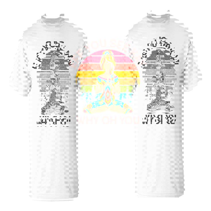 Eff Youee Kay Why Oh You レトロ サンセット タトゥーガール ヨガ Tシャツ