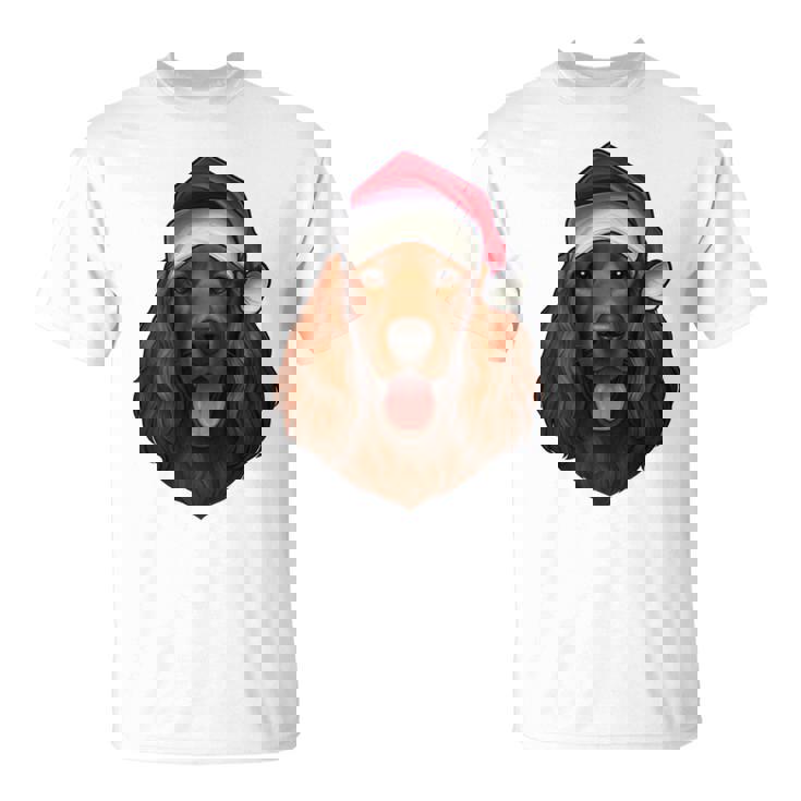 Santa Hat Xmas Pajamas Irish Setter Dog Christmas T-Shirt