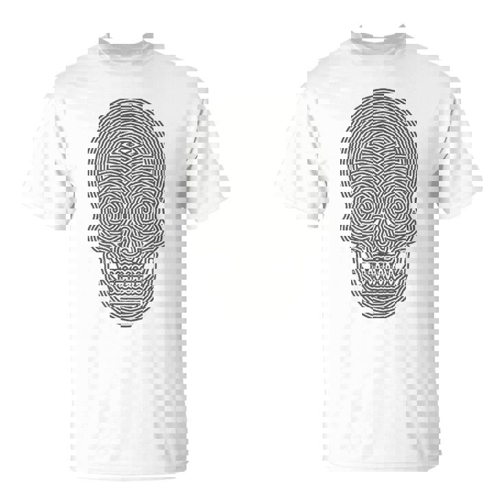 Geometric Skull Optical Illusion T-Shirt