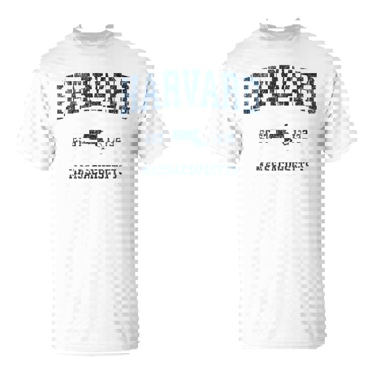 Harvard マサチューセッツ州 ヴィンテージ スポーツ デザイン ネイビー プリント Tシャツ