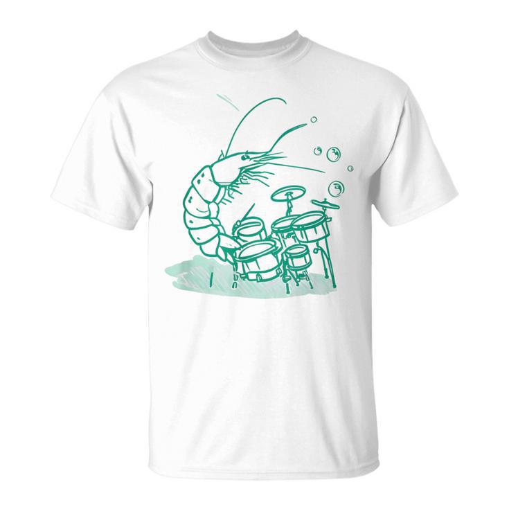 Instrument Musique Batterie Drôle Crevettes T-Shirt