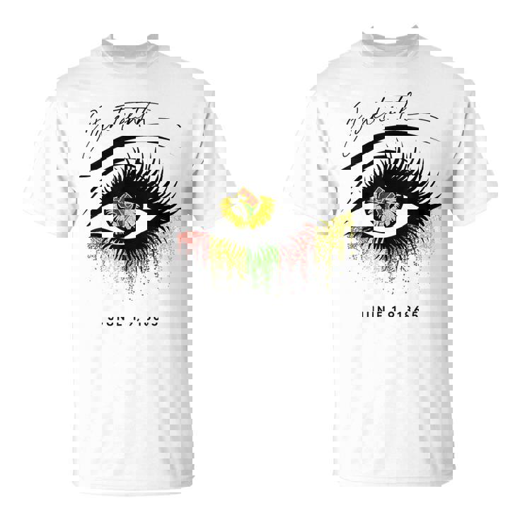 Junenth まつげ アフリカの目 美しい Tシャツ