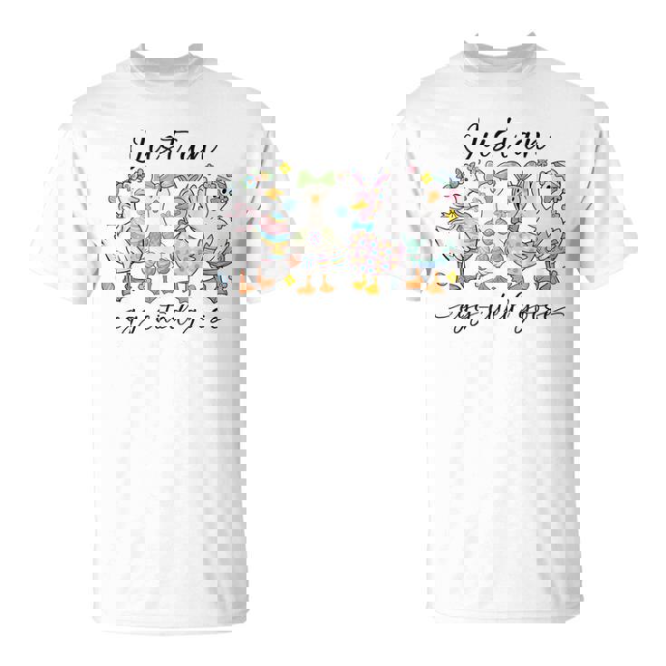 Just An Egg-Cited Goose キュート イースター バニー アヒル ファミリー 春 Tシャツ