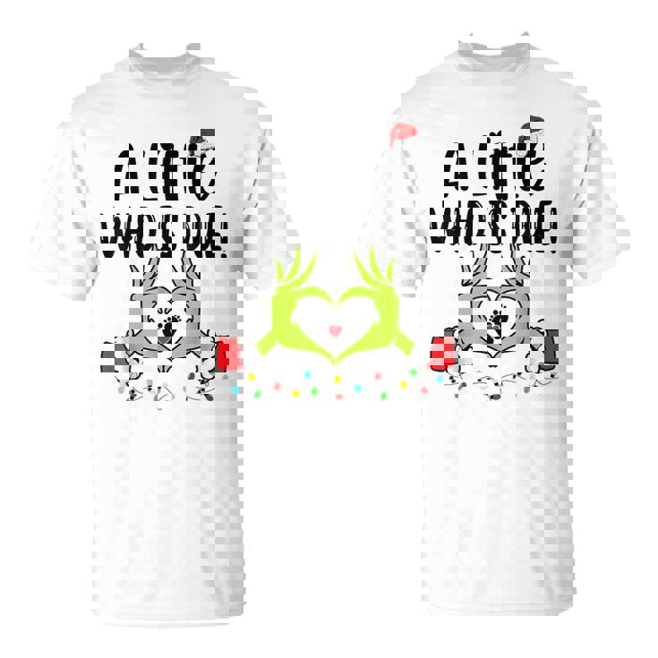 A Little Who Is Due Christmas Pregnancy Announcement T-Shirt