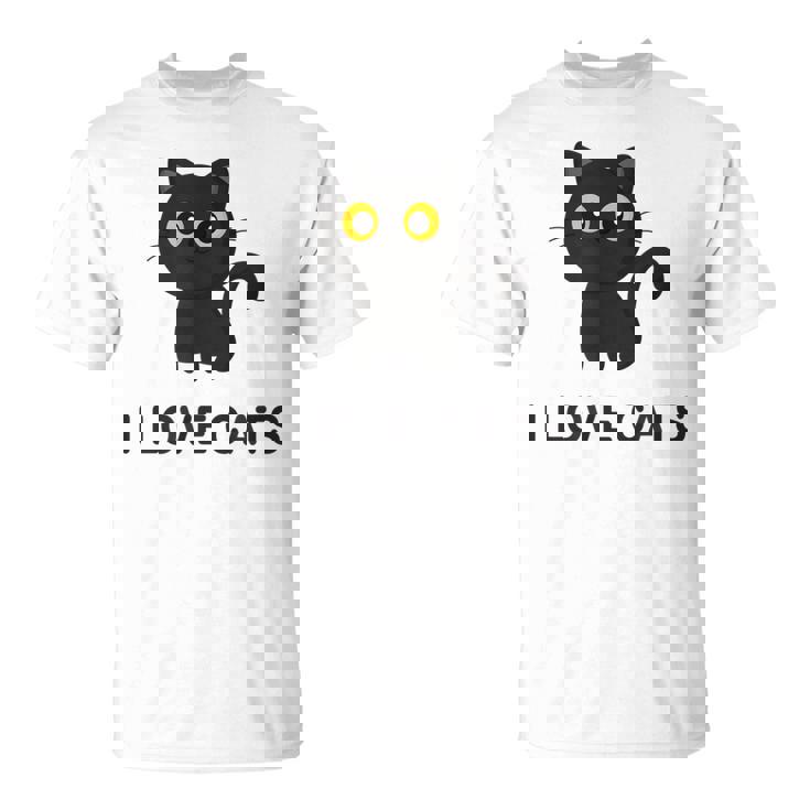 I Love Cats シャツ キュート 黒猫好き キッズ 子猫 Tシャツ