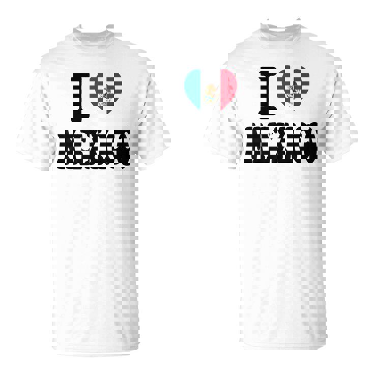 I Love Mexico ハートフラッグ レトロ 旅行 お土産 Tシャツ
