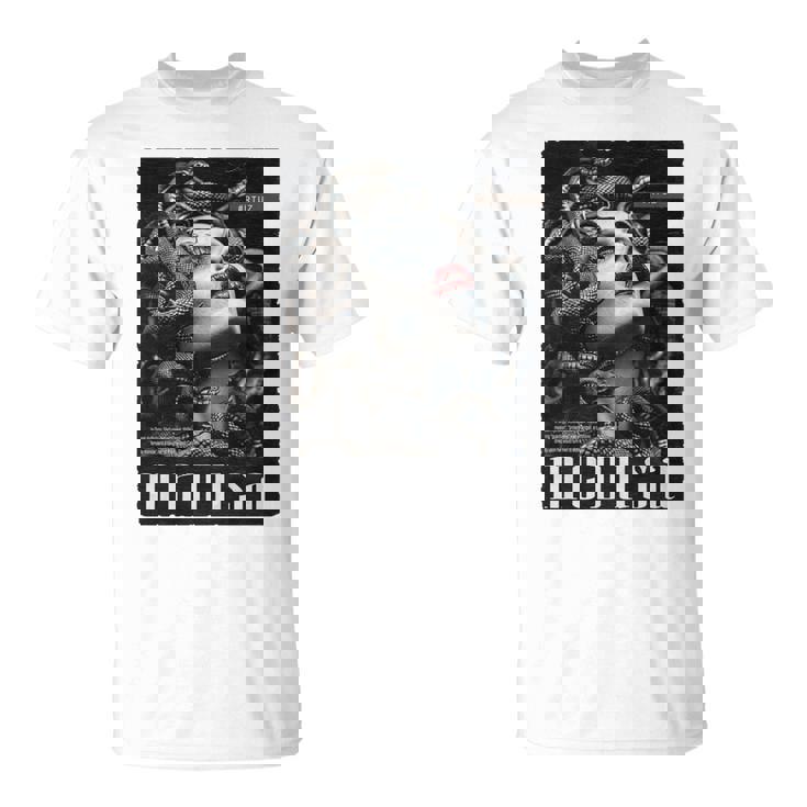 Medusa Backprint 女神の蛇 ギリシャ神話 バックプリント メデューサ 長袖tシャツ Tシャツ
