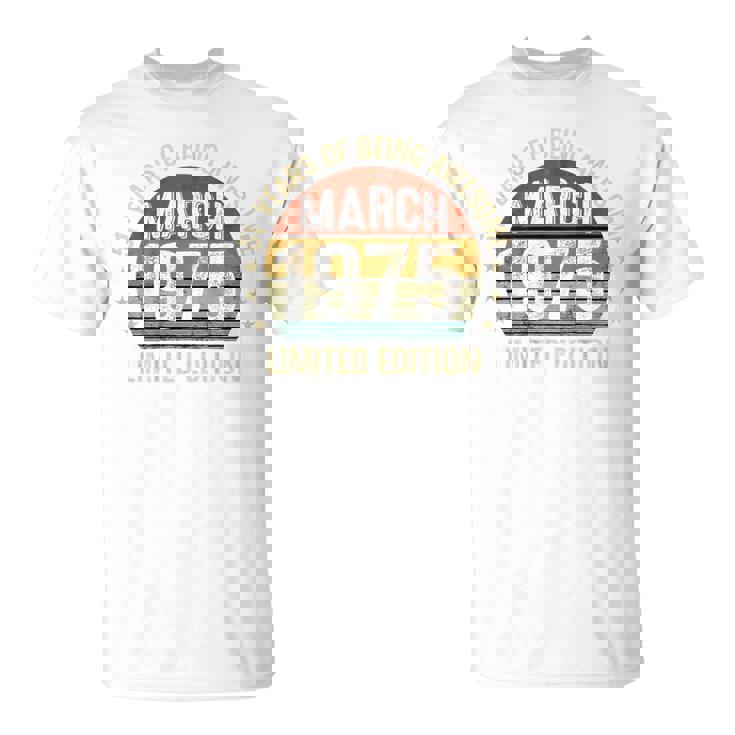 On Back 3月の誕生日 Est 1975年限定版 51St Tシャツ