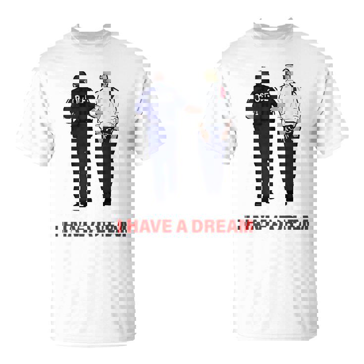 On Back I Have A Dream Trump Police 格言 男性 Tシャツ