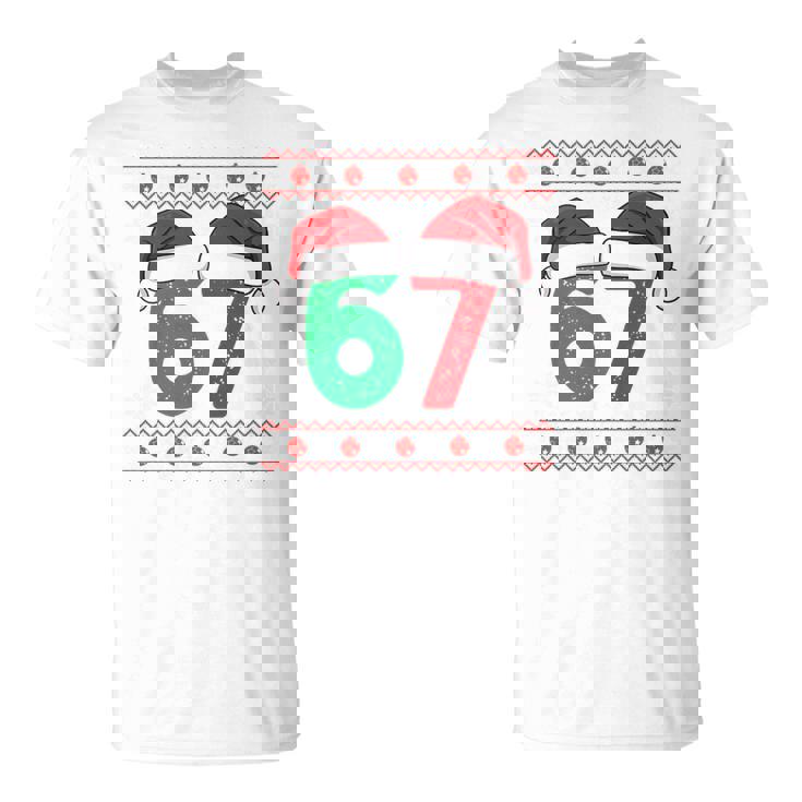 Six Seven Christmas 6 7 Ugly Christmas Sweater Tri-Blend T-Shirt