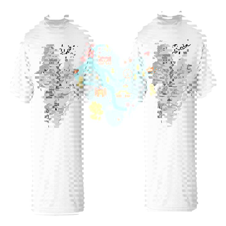 Travel Around Asia 台湾 台北地図 バケーション お土産 Tシャツ